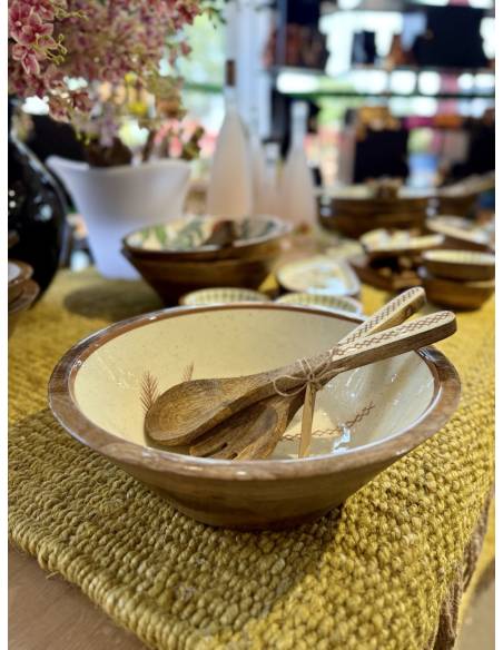 Saladier en manguier Palmier | La Madeleine Déco