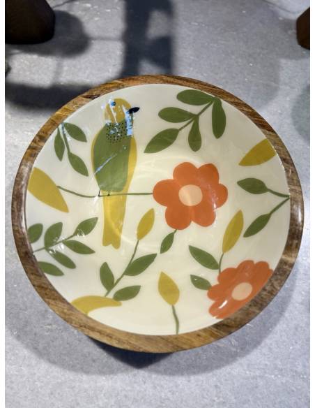 Saladier en manguier Oiseau | La Madeleine Déco