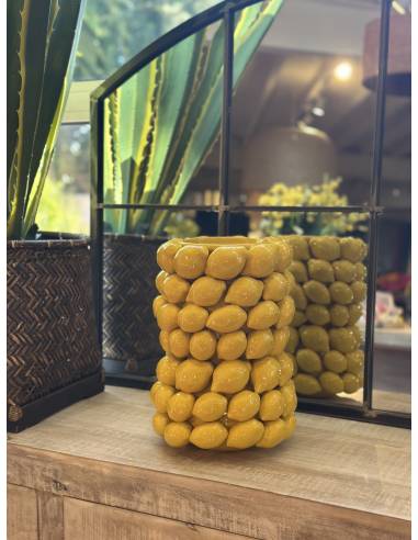 Vase citron jaune en céramique | La Madeleine Déco