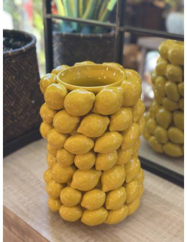 Vase citron jaune en céramique | La Madeleine Déco