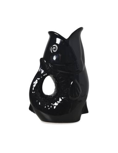 Vase pichet en céramique POISSON noir | La Madeleine Déco