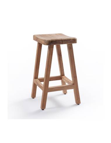 Tabouret bar en teck massif EDEN | La Madeleine Déco
