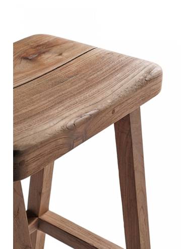 Tabouret bar en teck massif EDEN | La Madeleine Déco