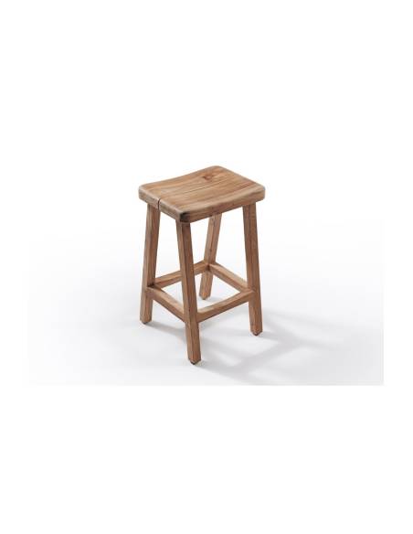 Tabouret bar en teck massif EDEN | La Madeleine Déco