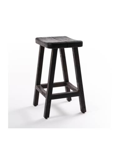 Tabouret bar en teck massif EDEN | La Madeleine Déco