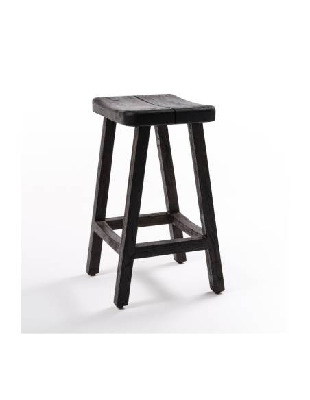 Tabouret bar en teck massif EDEN | La Madeleine Déco