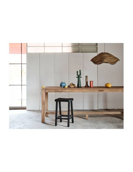 Tabouret bar en teck massif EDEN | La Madeleine Déco