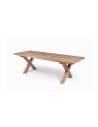 Table en teck recyclé pied croix FINCA | La Madeleine Déco