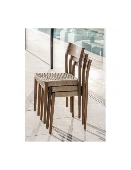 Chaise en teck empilable intérieur et extérieur BUCO | La Madeleine Déco
