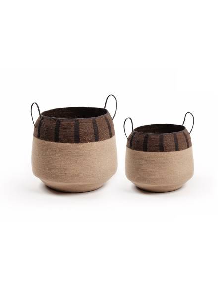 Paniers en jonc de mer marron ACCRA | La Madeleine Déco