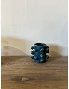 Vase en céramique GRAPPE pétrole | La Madeleine Déco 2