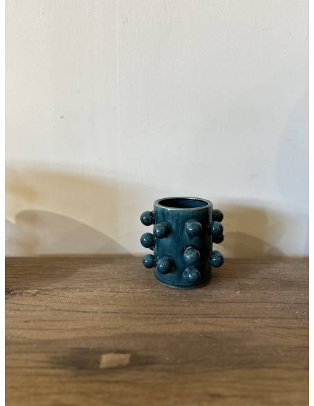 Vase en céramique GRAPPE pétrole | La Madeleine Déco