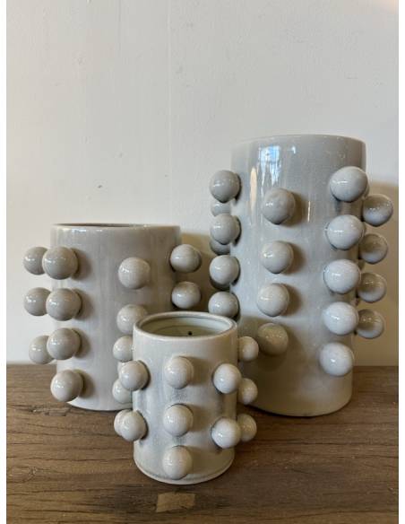 Vase en céramique GRAPPE gris | La Madeleine Déco
