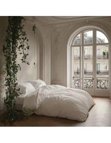 Drap housse en percale de coton VENEZIA Haomy - Harmony | La Madeleine Déco