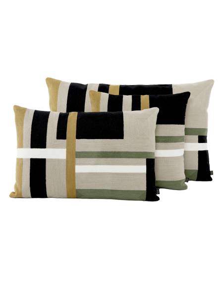 Housse de coussin en coton brodé ARIZONA Haomy - Harmony | La Madeleine Déco