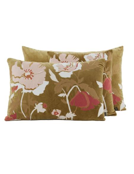 Housse de coussin en velours brodé BRISTOL Haomy - Harmony | La Madeleine Déco