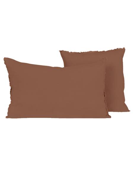 Housse de coussin en lin et coton LIMY Harmony - Haomy Mocaccino