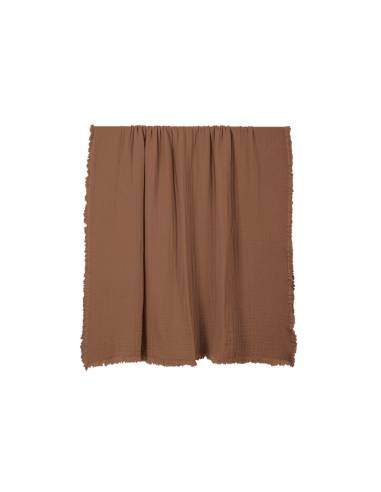 Plaid / Couvre-lit en coton lavé VANLY Harmony - Haomy Mocaccino