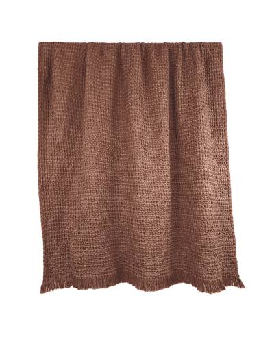 Plaid nid d'abeille TEMPO Harmony - Haomy Mocaccino