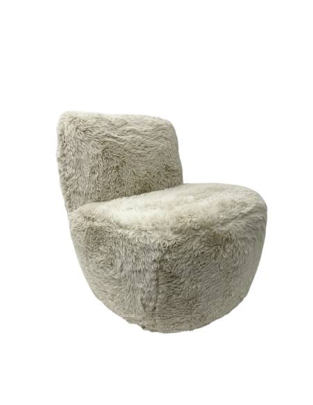 Fauteuil fausse fourrure Belle Rive Megève | La Madeleine Déco