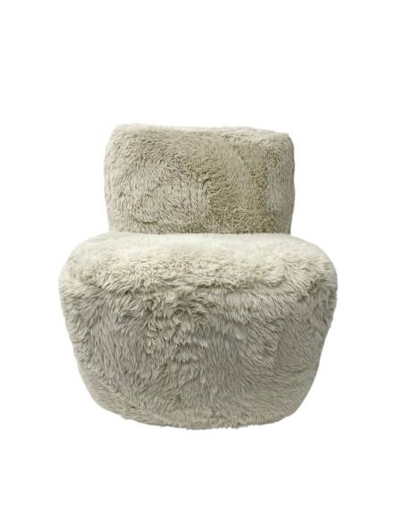 Fauteuil fausse fourrure Belle Rive Megève | La Madeleine Déco