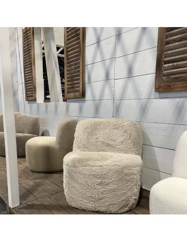 Fauteuil fausse fourrure Belle Rive Megève | La Madeleine Déco