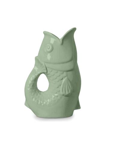 Vase pichet en céramique POISSON matcha | La Madeleine Déco