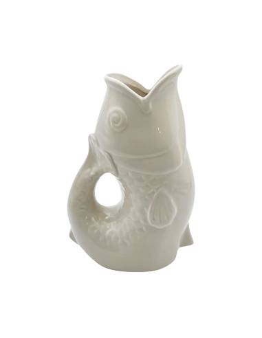 Vase pichet en céramique POISSON sable | La Madeleine Déco