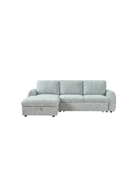 Canapé d'angle convertible gris SHELLA | La Madeleine Déco
