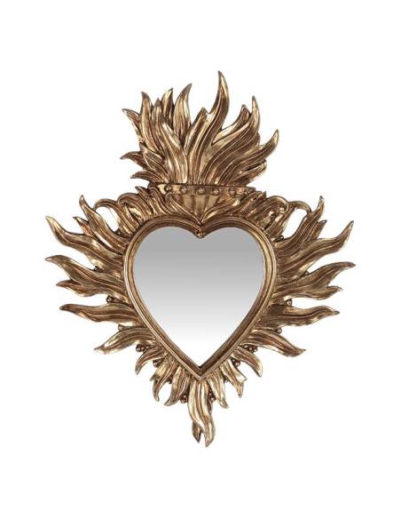 Miroir coeur ex-voto doré | La Madeleine Déco