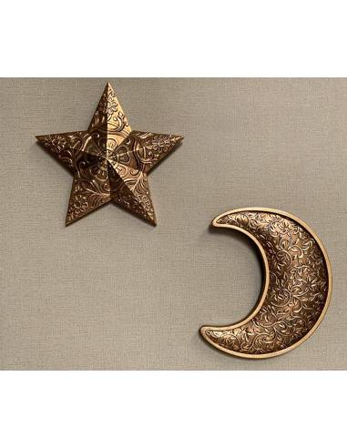 Déco murale étoile dorée motif fleur  | La Madeleine Déco