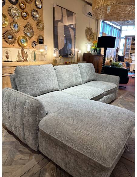 Canapé d'angle convertible gris SHELLA | La Madeleine Déco