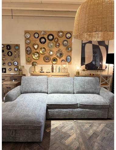 Canapé d'angle convertible gris SHELLA | La Madeleine Déco