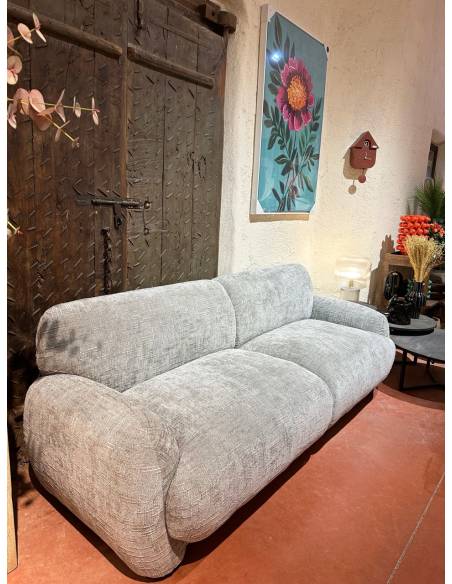 Canapé droit gris ASHLEY | La Madeleine Déco