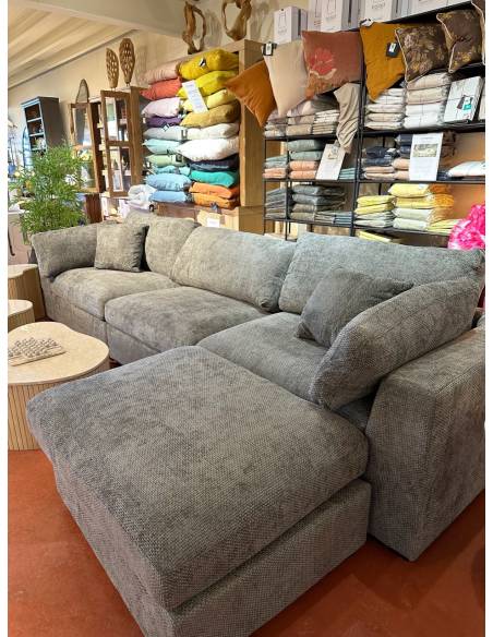 Très grand canapé d'angle gris foncé DAGMARD | La Madeleine Déco