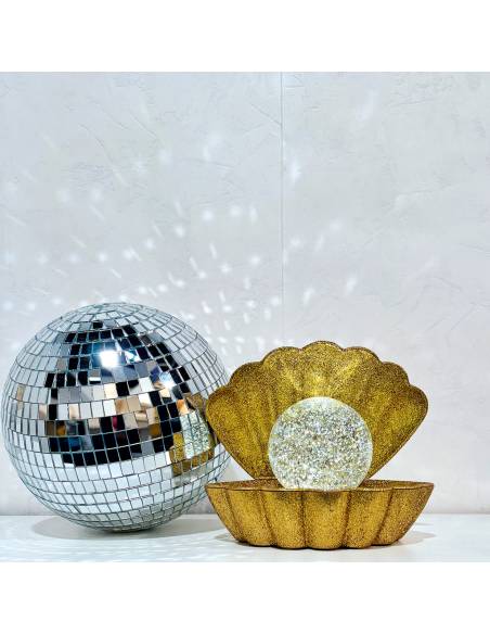 Lampe décorative coquillage doré COKI disco | Madeleine Déco