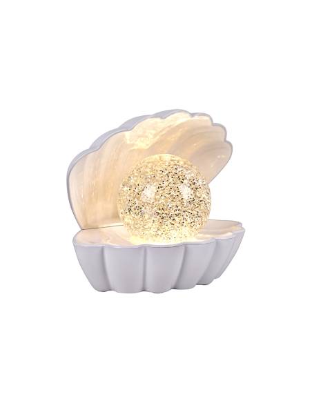 Lampe coquillage blanc nacré COKI disco | Madeleine Déco