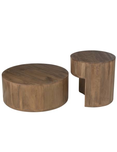 Duo de tables basse en bois brun | La Madeleine Déco