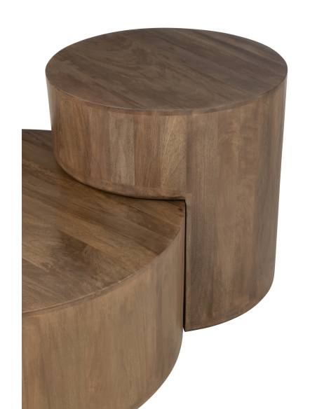 Duo de tables basse en bois brun | La Madeleine Déco
