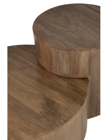 Duo de tables basse en bois brun | La Madeleine Déco