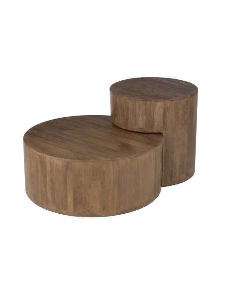 Duo de tables basse en bois brun | La Madeleine Déco