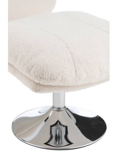 Fauteuil relax et son repose pied crème | La Madeleine Déco