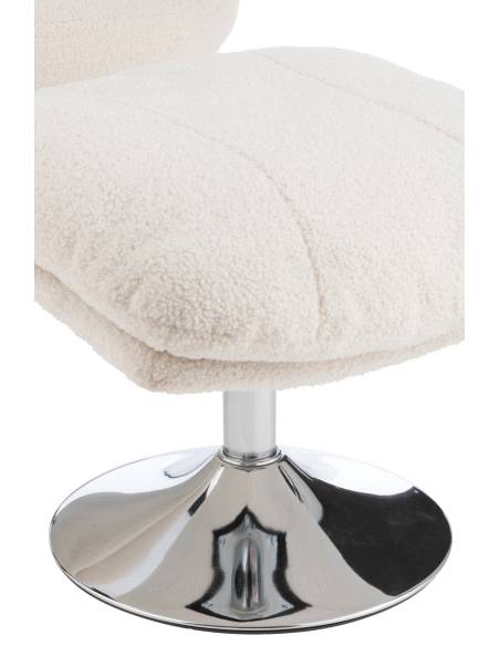 Fauteuil relax et son repose pied crème | La Madeleine Déco