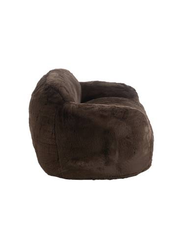 Petit canapé sofa fausse fourrure marron | La Madeleine Déco