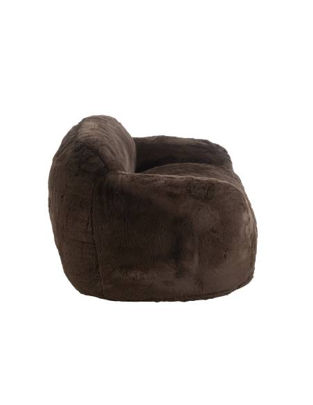 Petit canapé sofa fausse fourrure marron | La Madeleine Déco