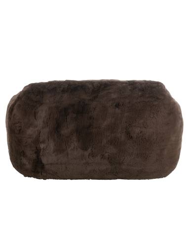 Petit canapé sofa fausse fourrure marron | La Madeleine Déco