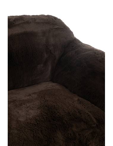Petit canapé sofa fausse fourrure marron | La Madeleine Déco