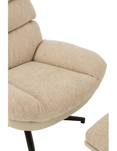 Fauteuil relax et son repose pied gris | La Madeleine Déco