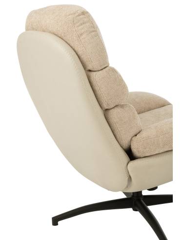 Fauteuil relax et son repose pied gris | La Madeleine Déco
