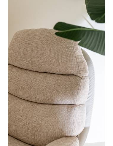 Fauteuil relax et son repose pied gris | La Madeleine Déco